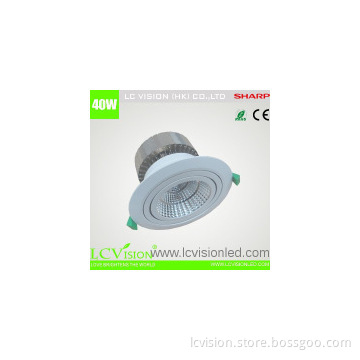 360° Adjustable Dimming 40W SHARP COB LED Down Light/3900lm
